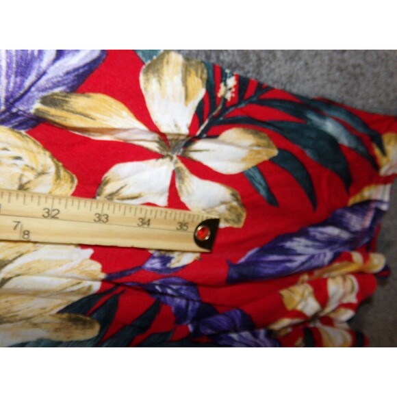 Lascana Venus Red tropical Floral Dress Midi Short Sleeve Day Dress Womens Small - Picture 12 of 13